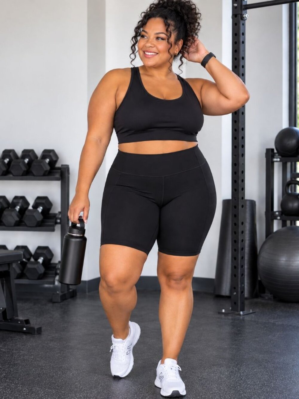 Athleta Women’s 2X Black High Rise Biker Shorts Athleisure Workout Gym Pull On